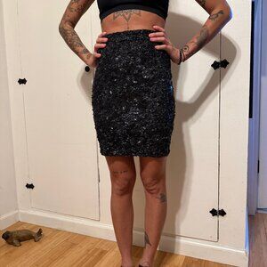 ✨ AllSaints Black Sequin Mini Skirt — Size US 0 / UK 4 ✨
